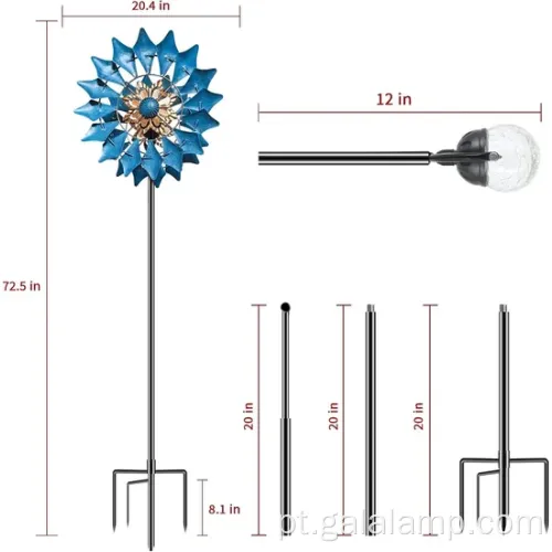 Girador de vento solar colorido